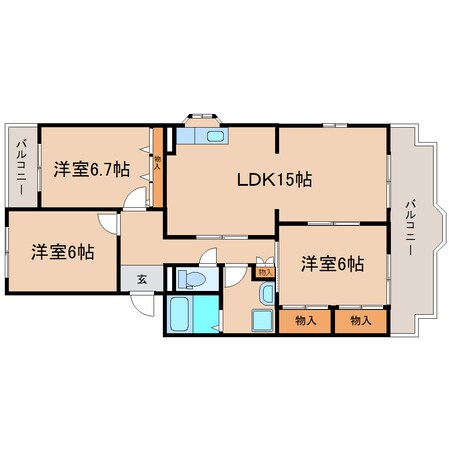 新清水駅 バス5分  岡町西下車：停歩4分 3階の物件間取画像